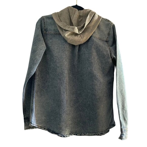 Boys XL Silver Jeans Co Removable hooded buton up Denim Jacket - Picture 2 of 8